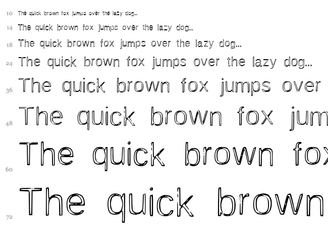 Awesome Outline font waterfall